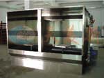 Double working place three-surface water curtain painting cabinet