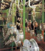 Hub of automobile power spraying production line