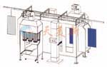 Realistic display for powder spraying in powder spraying room
