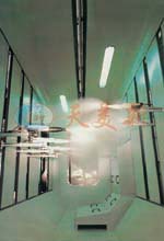 Realistic display for powder spraying in powder spraying room